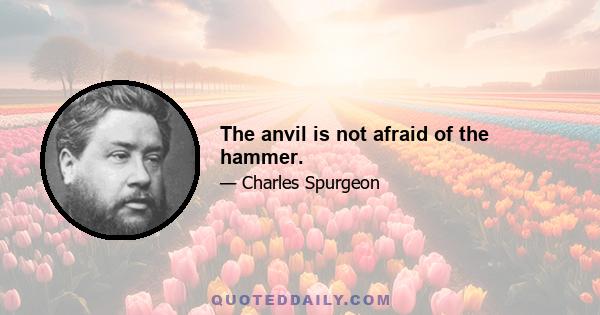 The anvil is not afraid of the hammer.