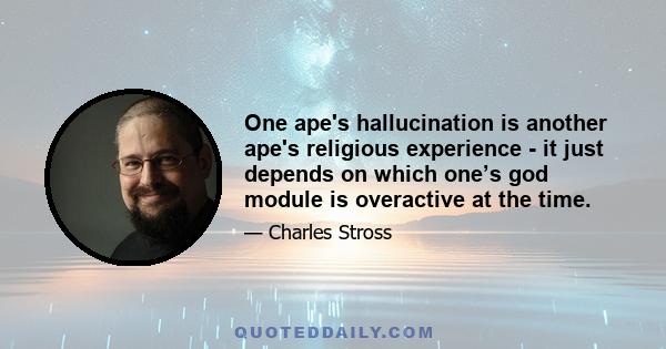 One ape's hallucination is another ape's religious experience - it just depends on which one’s god module is overactive at the time.