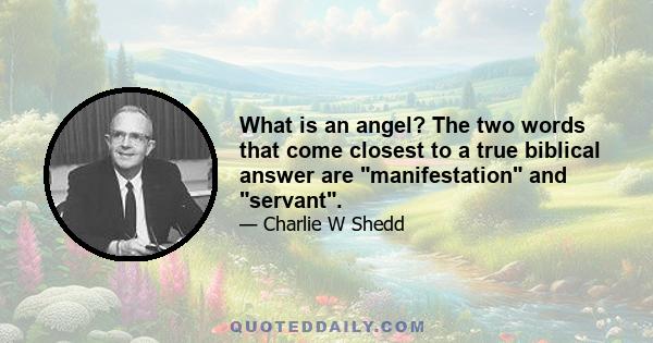 What is an angel? The two words that come closest to a true biblical answer are manifestation and servant.