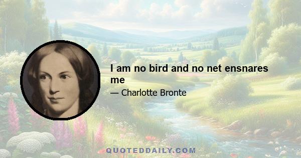 I am no bird and no net ensnares me