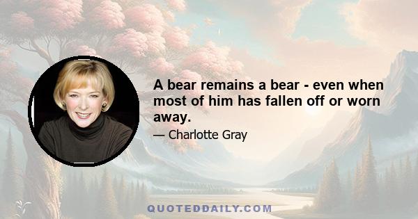 A bear remains a bear - even when most of him has fallen off or worn away.