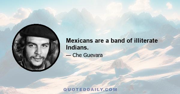 Mexicans are a band of illiterate Indians.