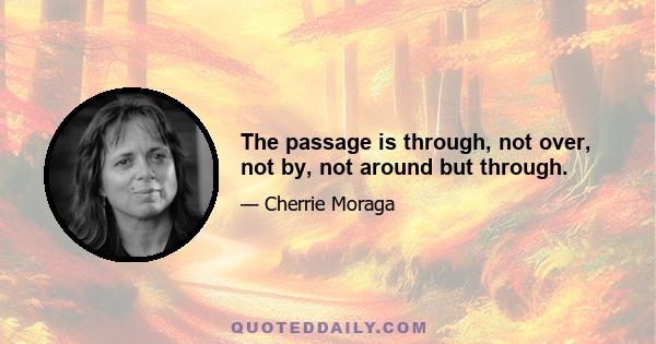 The passage is through, not over, not by, not around but through.