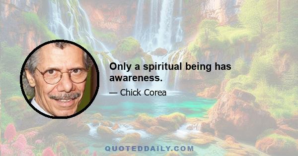 Only a spiritual being has awareness.