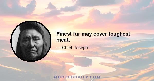 Finest fur may cover toughest meat.