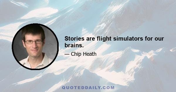 Stories are flight simulators for our brains.