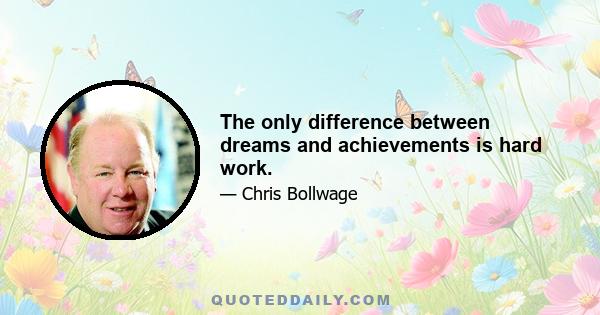 The only difference between dreams and achievements is hard work.