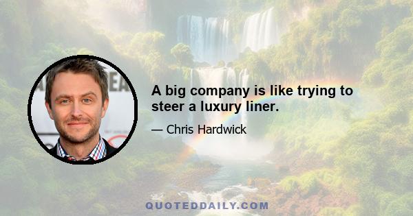 A big company is like trying to steer a luxury liner.