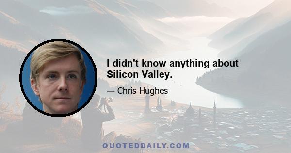 I didn't know anything about Silicon Valley.