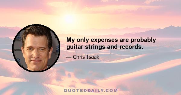 My only expenses are probably guitar strings and records.