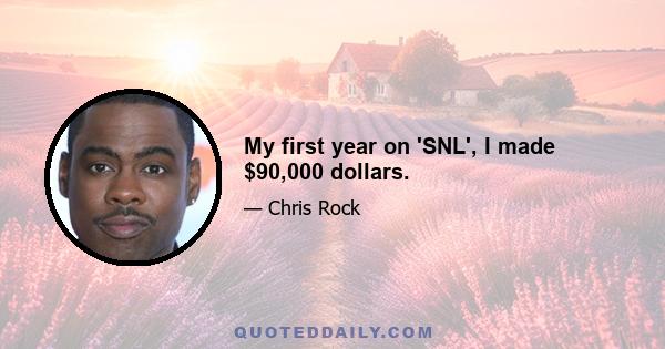 My first year on 'SNL', I made $90,000 dollars.