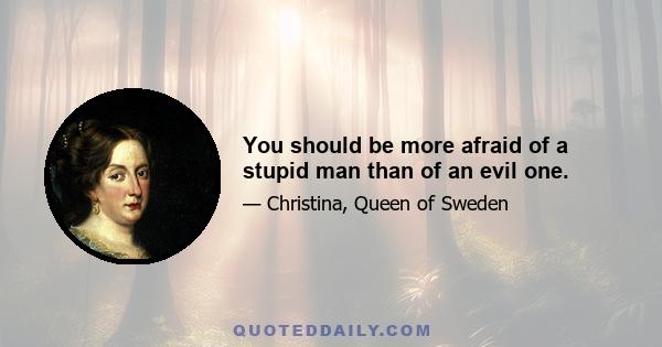 You should be more afraid of a stupid man than of an evil one.