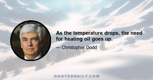 As the temperature drops, the need for heating oil goes up.