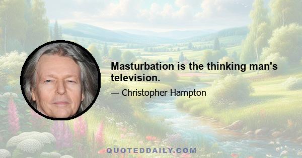 Masturbation is the thinking man's television.