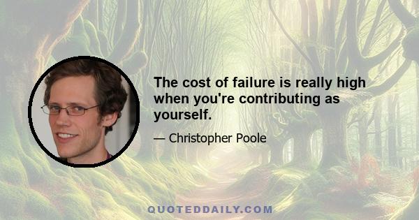 The cost of failure is really high when you're contributing as yourself.