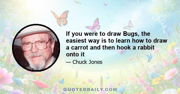 If you were to draw Bugs, the easiest way is to learn how to draw a carrot and then hook a rabbit onto it