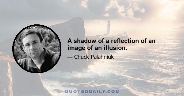 A shadow of a reflection of an image of an illusion.