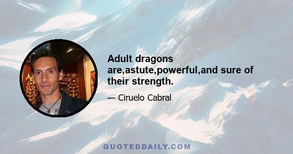 Adult dragons are,astute,powerful,and sure of their strength.