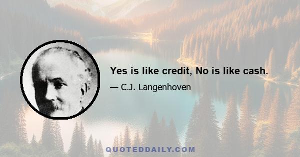 Yes is like credit, No is like cash.