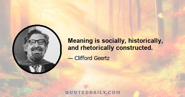 Meaning is socially, historically, and rhetorically constructed.