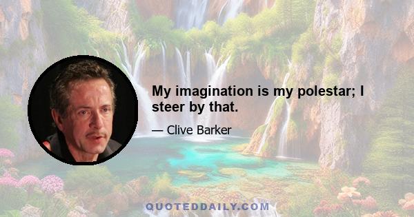 My imagination is my polestar; I steer by that.