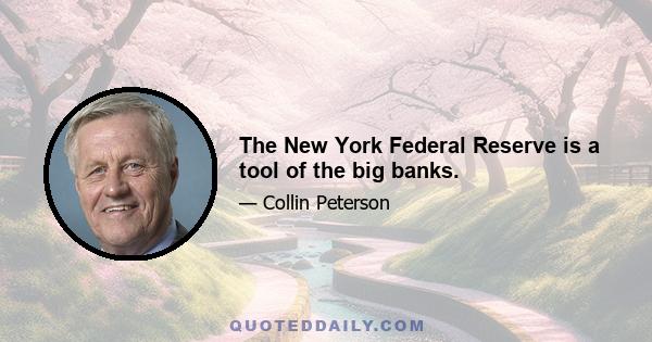 The New York Federal Reserve is a tool of the big banks.