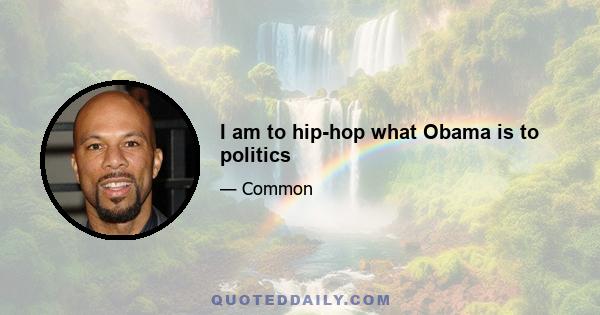 I am to hip-hop what Obama is to politics