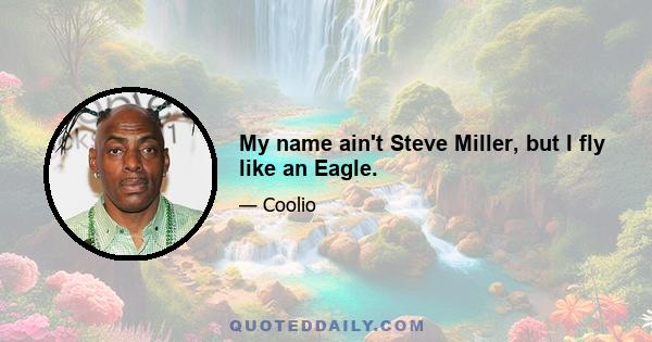 My name ain't Steve Miller, but I fly like an Eagle.