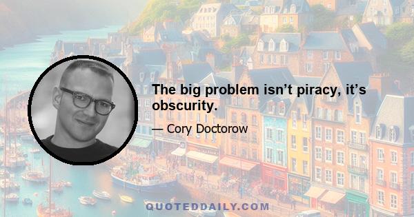 The big problem isn’t piracy, it’s obscurity.