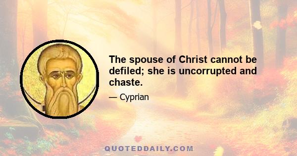 The spouse of Christ cannot be defiled; she is uncorrupted and chaste.