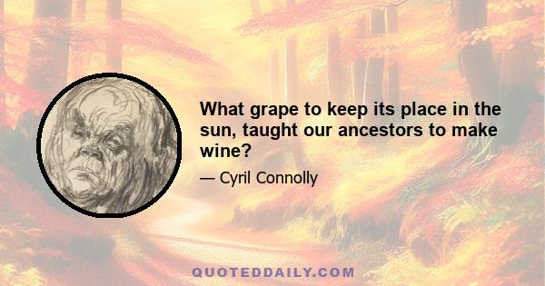 What grape to keep its place in the sun, taught our ancestors to make wine?