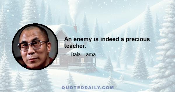 An enemy is indeed a precious teacher.