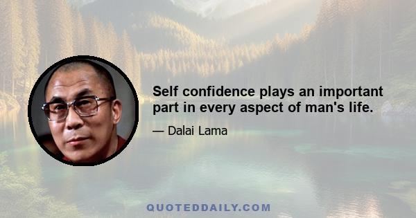 Self confidence plays an important part in every aspect of man's life.