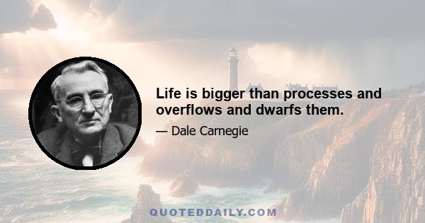 Life is bigger than processes and overflows and dwarfs them.