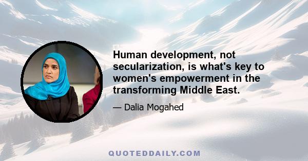 Human development, not secularization, is what's key to women's empowerment in the transforming Middle East.