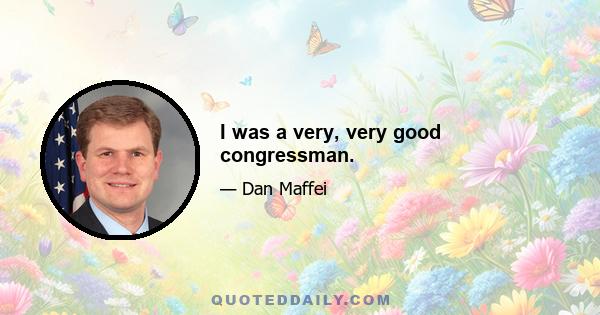 I was a very, very good congressman.