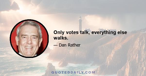 Only votes talk, everything else walks.