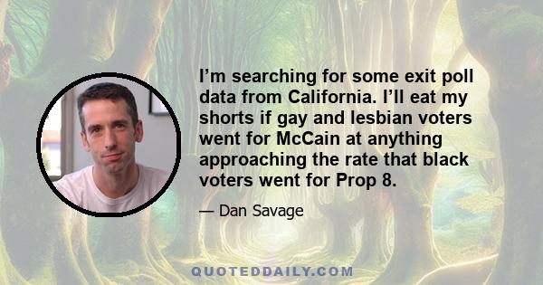 I’m searching for some exit poll data from California. I’ll eat my shorts if gay and lesbian voters went for McCain at anything approaching the rate that black voters went for Prop 8.