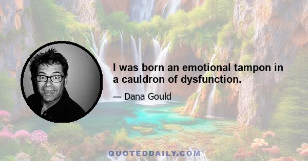 I was born an emotional tampon in a cauldron of dysfunction.