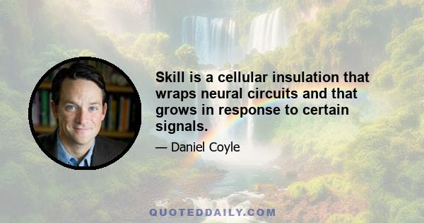 Skill is a cellular insulation that wraps neural circuits and that grows in response to certain signals.