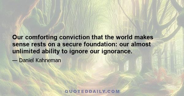 Our comforting conviction that the world makes sense rests on a secure foundation: our almost unlimited ability to ignore our ignorance.