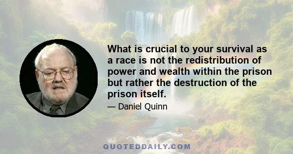 What is crucial to your survival as a race is not the redistribution of power and wealth within the prison but rather the destruction of the prison itself.