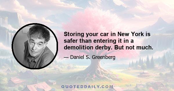 Storing your car in New York is safer than entering it in a demolition derby. But not much.