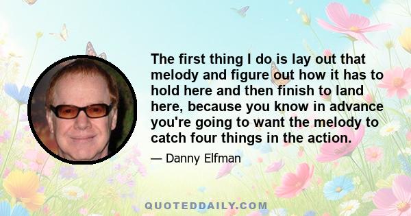 The first thing I do is lay out that melody and figure out how it has to hold here and then finish to land here, because you know in advance you're going to want the melody to catch four things in the action.