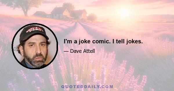 I'm a joke comic. I tell jokes.