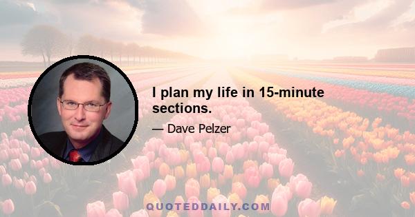 I plan my life in 15-minute sections.