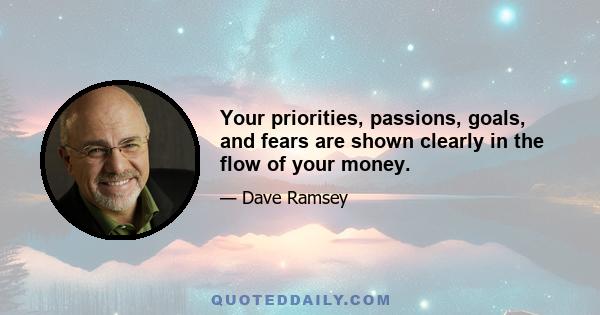 Your priorities, passions, goals, and fears are shown clearly in the flow of your money.