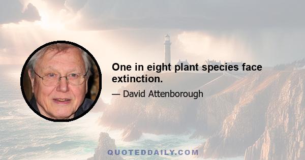 One in eight plant species face extinction.