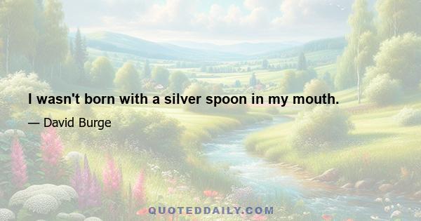 I wasn't born with a silver spoon in my mouth.