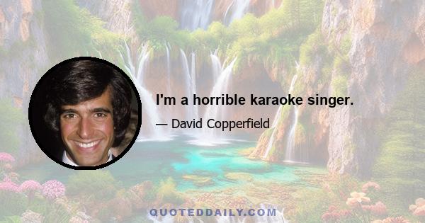 I'm a horrible karaoke singer.